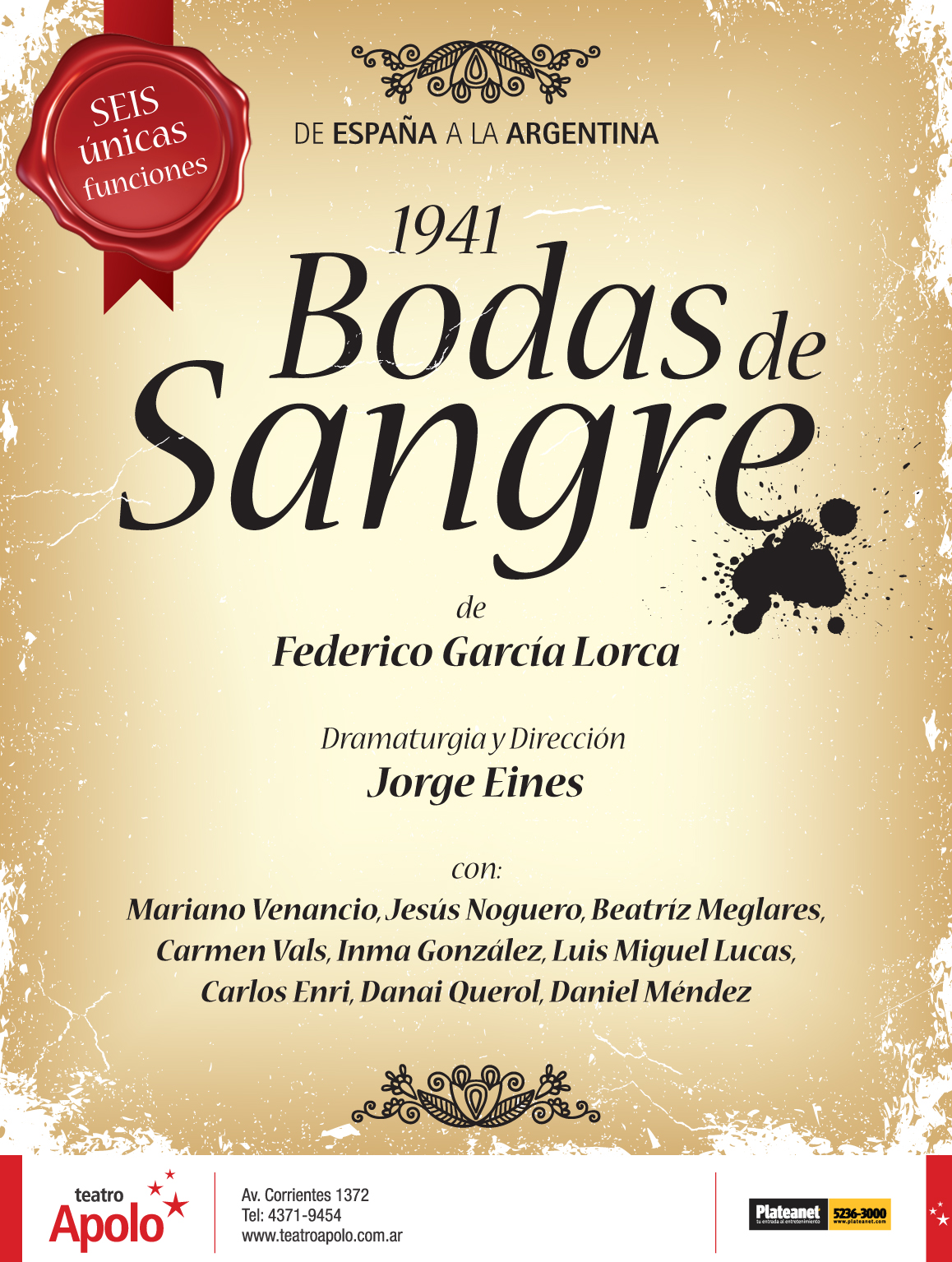 BODAS DE SANGRE – Teatro Apolo