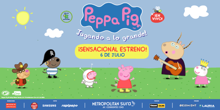 LLEGA PEPPA PIG AL METROPOLITAN SURA – A PARTIR DEL 6 DE JULIO – DE MARTES A DOMINGOS 15 HS